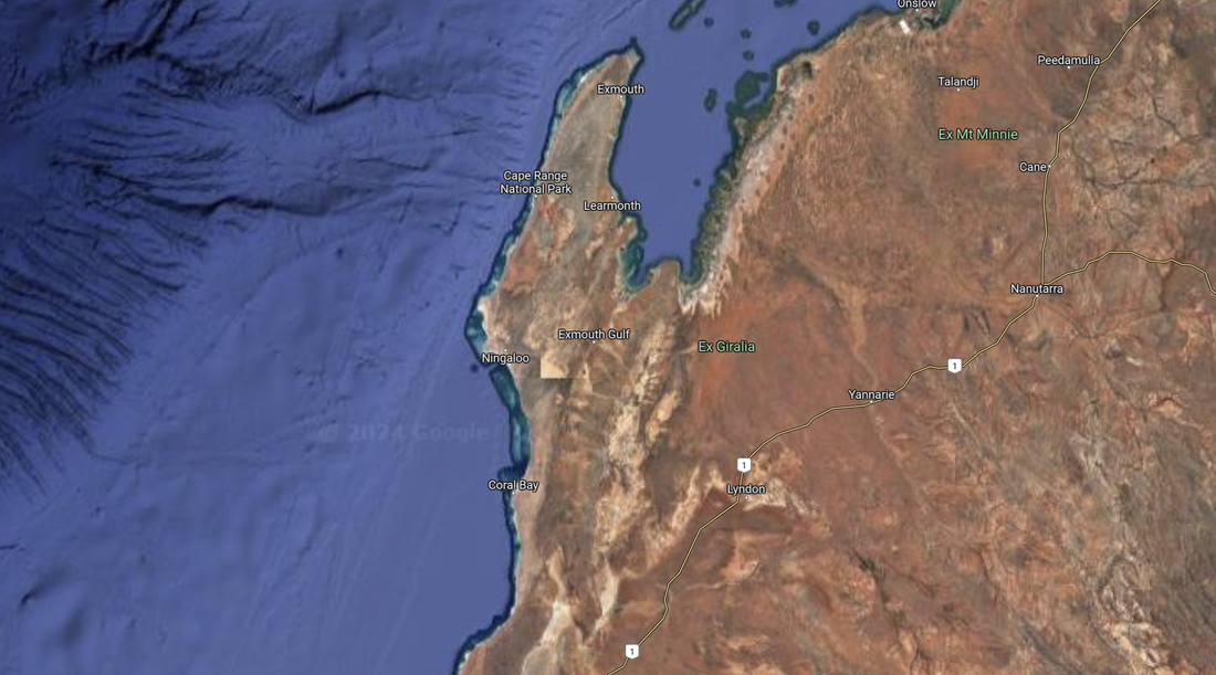 A Satellite Image of The Exmouth Region Where They Found Large Amounts Of Megalodon Teeth Image Source: Google Maps