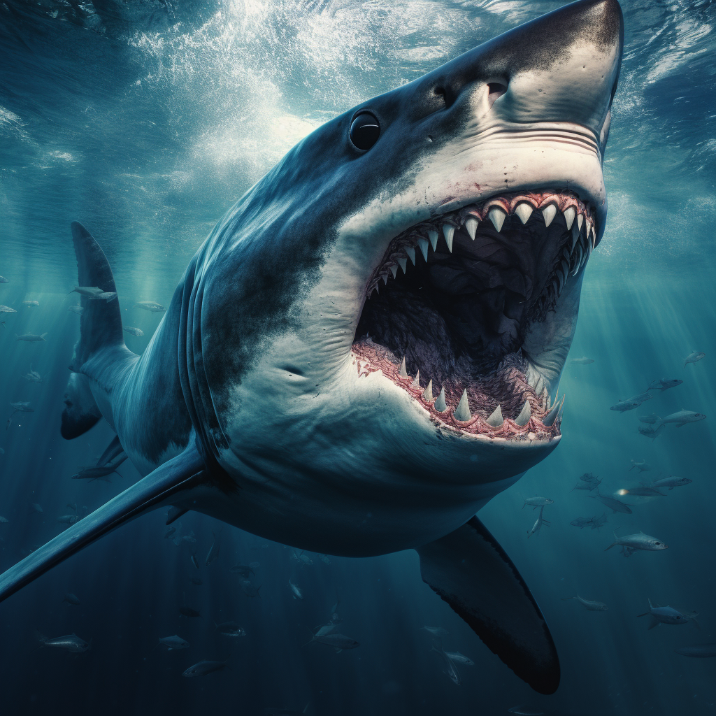 AI Representation of The Megalodon Shark